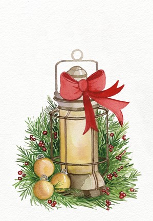 Framed Holiday Lantern II Print