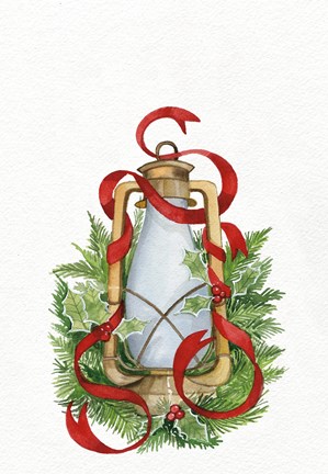 Framed Holiday Lantern III Print