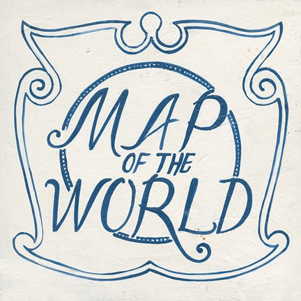 Framed Indigo Gild Crest I Print