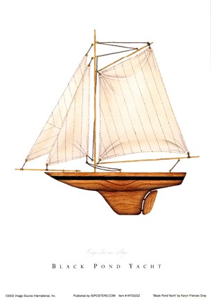 Framed Black Pond Yacht Print