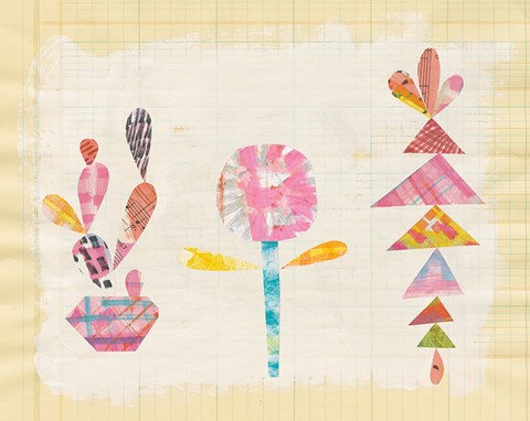 Framed Collage Cactus IX Print