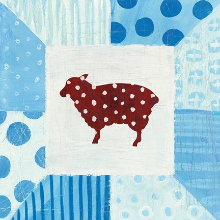 Framed Modern Americana Farm Quilt II Print