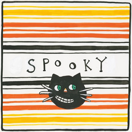 Framed Halloween Spooky Cat Print
