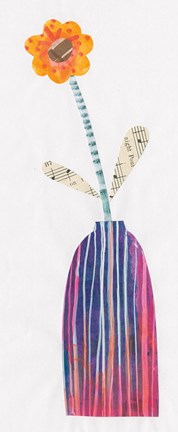 Framed Collage Flower I Print