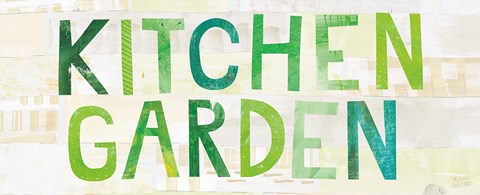 Framed Kitchen Garden Cream Sign I Print