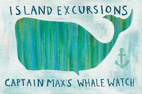 Framed Ahoy I What Sign Blue Words Print