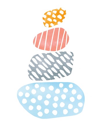 Framed River Stones II Bright Print