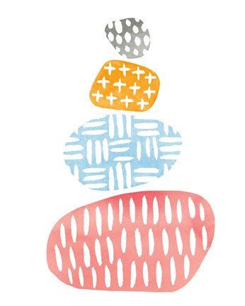 Framed River Stones I Bright Print