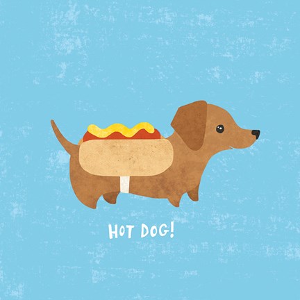 Framed Good Dogs Dachshound Print