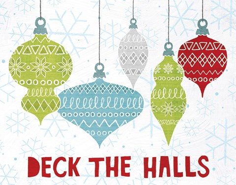 Framed Deck the Halls Red Print