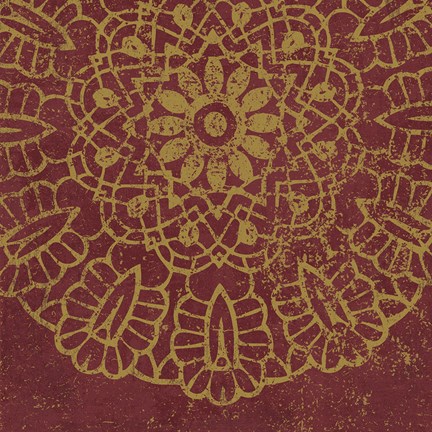 Framed Contemporary Lace III Spice Print