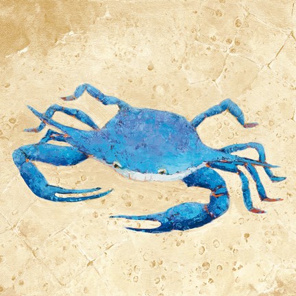 Framed Blue Crab V Neutral Crop Print