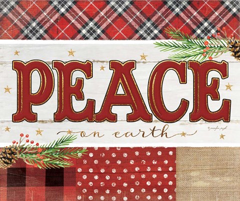 Framed Peace Plaid Print