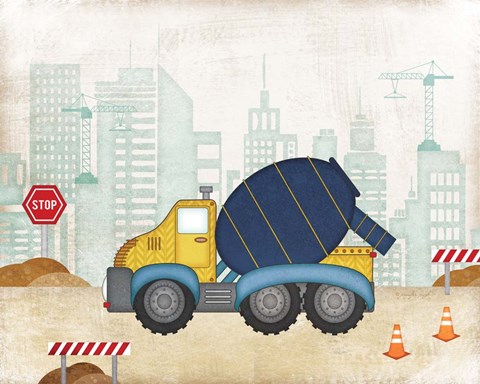 Framed Cement Truck Print