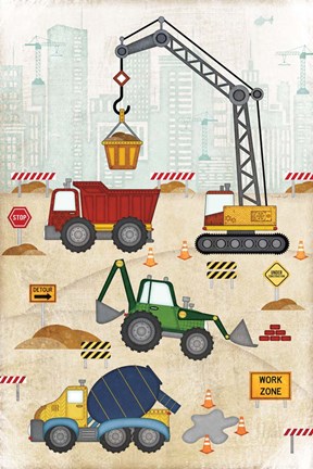 Framed Construction Site Print