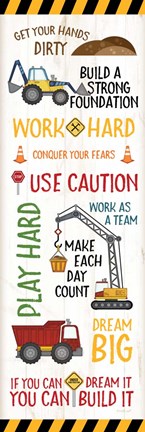 Framed Construction Sign Print