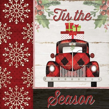 Framed Tis the Season Truck Print