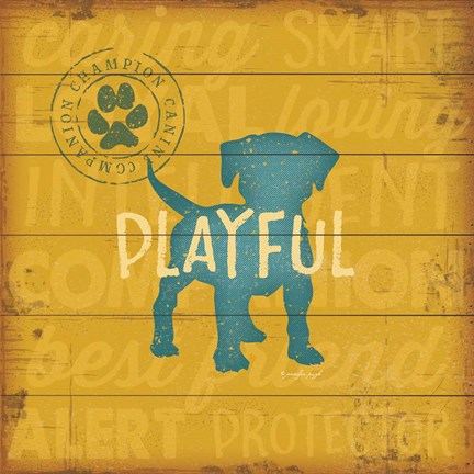 Framed Playful Dog Print