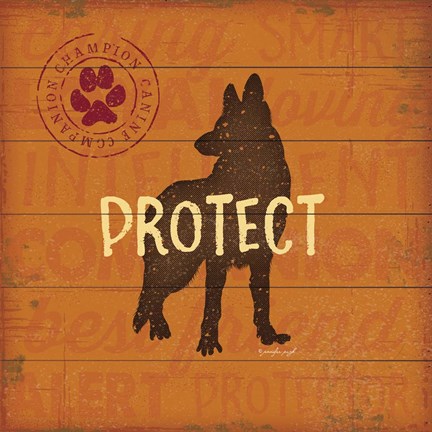 Framed Protect Dog Print