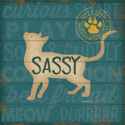 Framed Sassy Cat Print