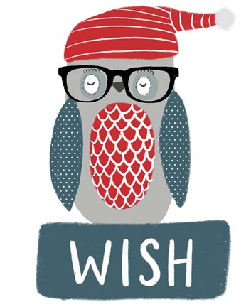 Framed Hip Holiday Owl Print