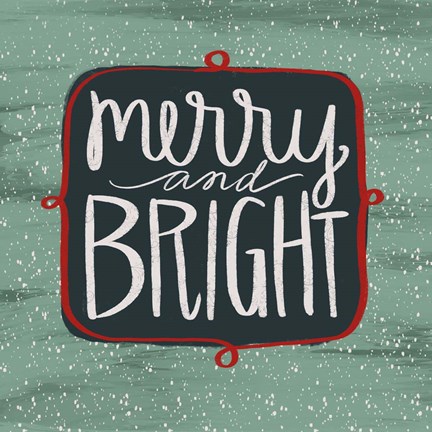 Framed Merry &amp; Bright Print