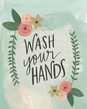 Framed Wash Your Hands Print