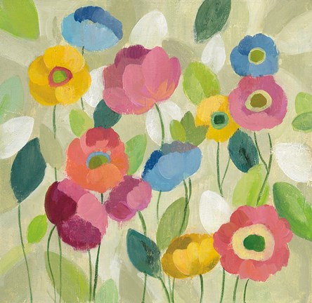 Framed Fairy Tale Flowers I Print