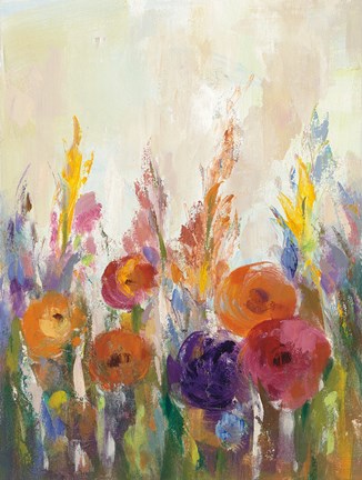 Framed Glimpse of the Garden I Print