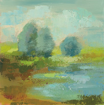 Framed Windsor Blue Field I Print