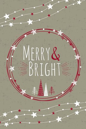 Framed Merry &amp; Bright Print