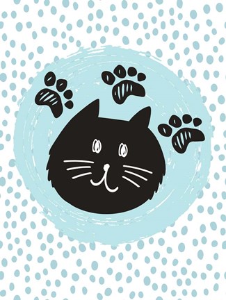 Framed Geometric Cat Print