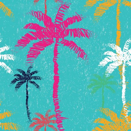 Framed Tropical Palm Tree Pattern Print