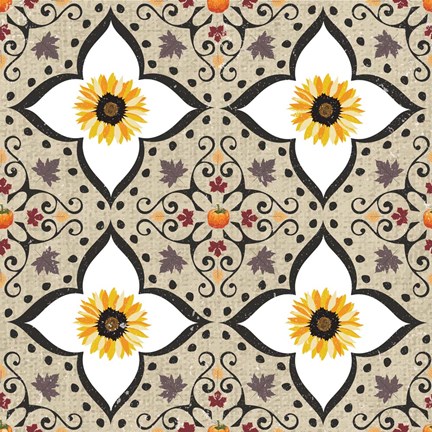 Framed Autumn Harvest Sunflowers Print