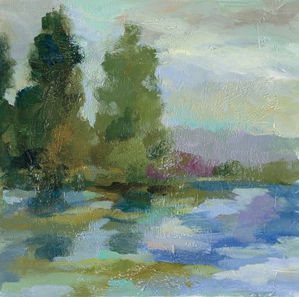 Framed Sunrise at the Lake I Print