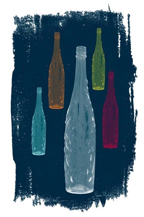 Framed Five on Navy Print