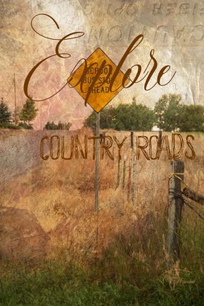 Framed Explore Country Roads Print
