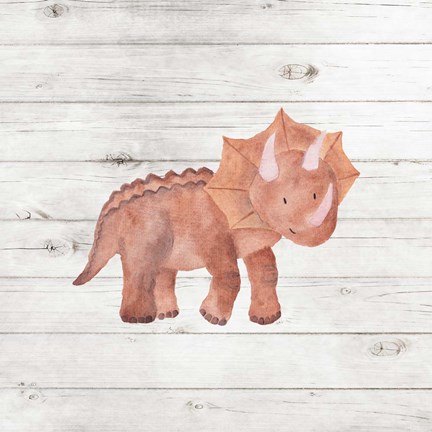 Framed Water Color Dino Print