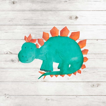 Framed Water Color Dino II Print