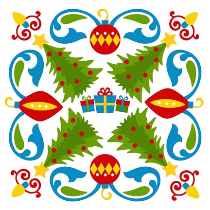 Framed Christmas Trees Print