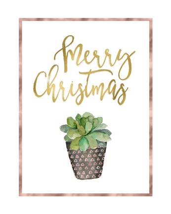 Framed Merry Christmas Succulent Print