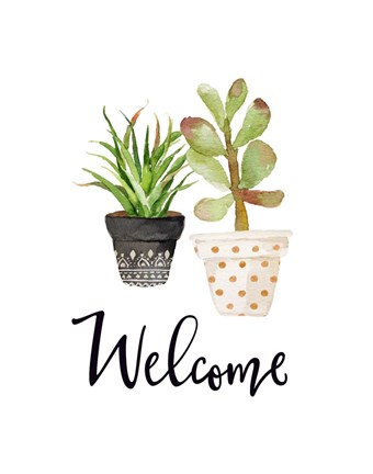 Framed Welcome Succulents Print