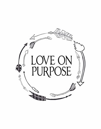 Framed Love on Purpose Wreath Print