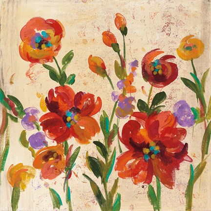 Framed July in the Garden II Print