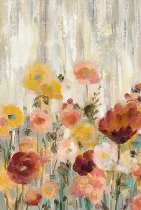 Framed Sprinkled Flowers II Spice Print