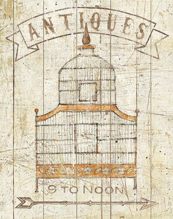 Framed Flea Market Birdcage I Print