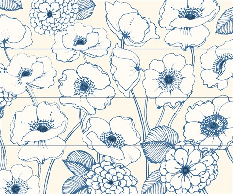 Framed Pen and Ink Flowers I Print