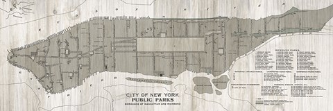 Framed New York Parks Map Print