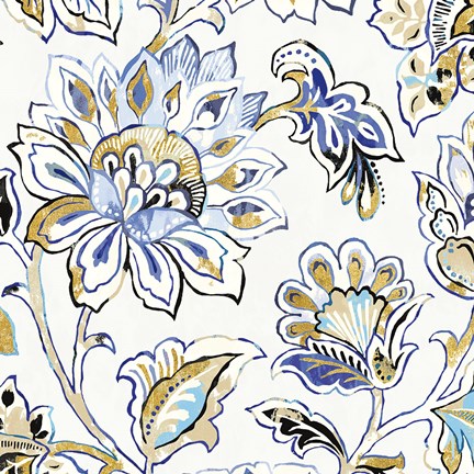 Framed Ceylon Gardens III Black and Gold Print