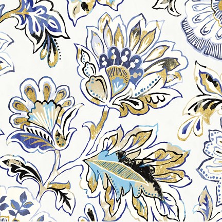 Framed Ceylon Gardens V Black and Gold Print